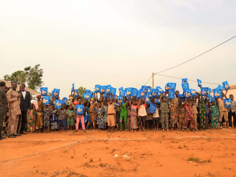 A photo showing recipients of a Christian mission outreach