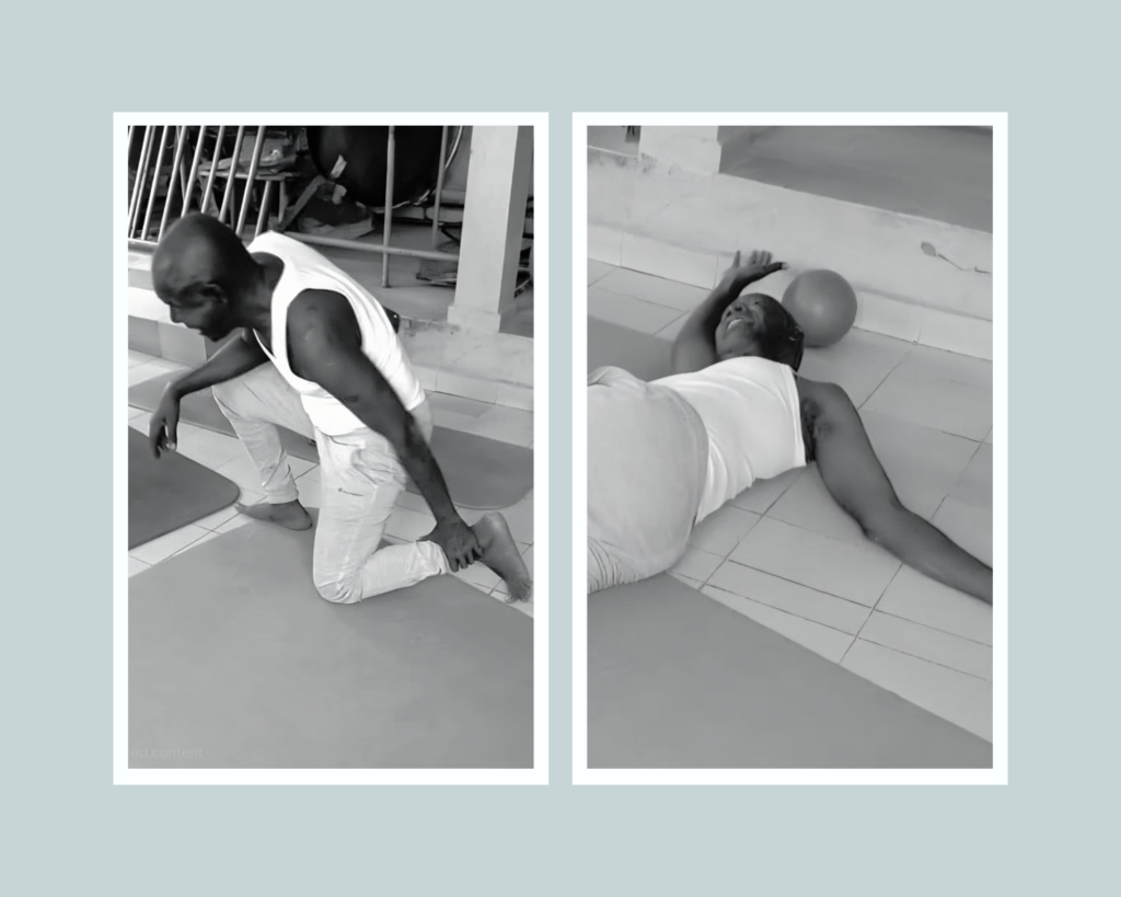 Exercising before our outreach in Nikki